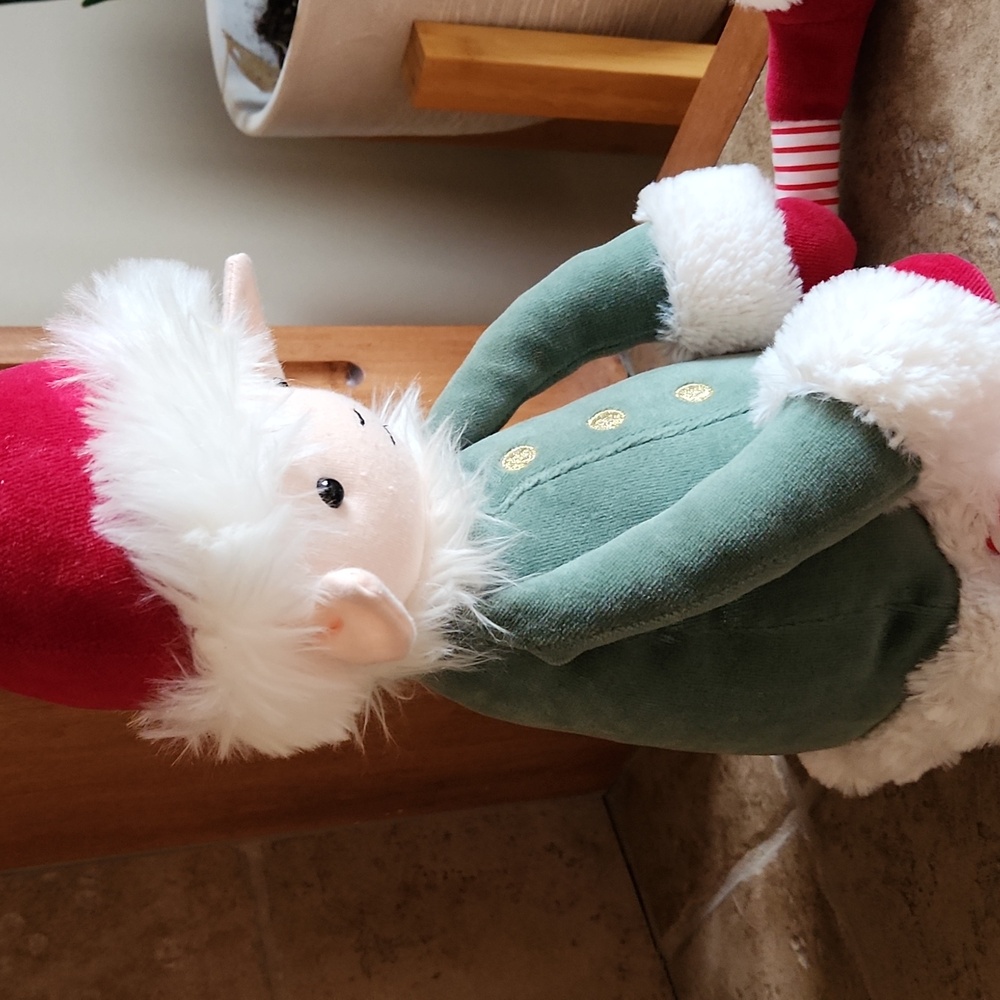 Jellycat Large Leffy Christmas Elf Doll in Green Coat and Red Hat - Picture 9 of 12